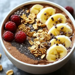 For a tasty Chocolate Peanut Butter Smoothie Bowl, you need simple ingredients. Here&rsquo;s what you&rsquo;ll need: - 2 frozen bananas - 1 cup unsweetened almond milk - 2 tablespoons creamy peanut butter - 2 tablespoons unsweetened cocoa powder - 1 tablespoon honey or maple syrup (optional) - &frac14; teaspoon vanilla extract - Suggested toppings: granola, sliced bananas, cacao nibs, chia seeds, and fresh berries Each ingredient plays a key role. The frozen bananas give your smoothie a thick and creamy texture. Almond milk adds a nice, light flavor. Creamy peanut butter brings that rich taste we love. Cocoa powder adds chocolatey goodness without too much sugar. Honey or maple syrup sweetens the mix, but it&rsquo;s optional. Lastly, vanilla extract gives a warm note that ties it all together. When it comes to toppings, you can get creative! Granola adds crunch, while sliced bananas keep the banana flavor front and center. Cacao nibs add a delightful bite and a bit of extra chocolate. Chia seeds are great for texture and nutrition. Fresh berries bring a pop of color and flavor. Gather these ingredients, and you&rsquo;re ready to blend up a delicious and nourishing bowl. {{ingredient_image_1}} - Blend the ingredients Start by adding the frozen bananas, almond milk, peanut butter, cocoa powder, honey or maple syrup, and vanilla extract into your blender. - Achieve desired consistency Blend on high until the mixture is smooth and creamy. If you see lumps, stop and scrape the sides. Blend again until it's perfect. - Pour into bowl Once the smoothie looks creamy and thick, pour it into your favorite bowl. - Add toppings Now comes the fun part! Top your smoothie with granola, sliced bananas, cacao nibs, chia seeds, and fresh berries. Each adds texture and flavor. - Serve and enjoy Grab a spoon and dig in right away. This smoothie bowl is not only filling but also tasty and healthy! To get a smooth texture, use frozen bananas. They make your bowl creamy and thick. Start by adding the almond milk first. This helps the blender mix better. Blend on high speed. Stop to scrape down the sides if needed. If you want it sweeter, add honey or maple syrup. You can taste and adjust the sweetness as you blend. A little goes a long way. Toppings make your smoothie bowl fun and tasty. Try adding granola for crunch. Sliced bananas bring extra sweetness. Cacao nibs add a rich chocolate taste. Chia seeds are good for fiber and omega-3 fatty acids. Fresh berries boost the flavor and vitamins. Each topping has its perks, so mix and match for a great treat! Pro Tips Use Ripe Bananas: Make sure your bananas are overripe for the best natural sweetness and a creamier texture. Chill Your Bowl: Chilling your serving bowl in the freezer for a few minutes before serving will keep your smoothie bowl colder longer. Customize Toppings: Feel free to mix and match toppings based on your preferences and what you have on hand for added flavor and crunch. Boost the Nutrients: Add a scoop of protein powder or a handful of spinach to increase the nutritional value without changing the flavor much. {{image_2}} You can easily change the taste of your smoothie bowl. Adding fruits or greens can boost nutrition. Try tossing in a handful of spinach or kale. They blend well and add vitamins. You can also use other fruits. Berries, mango, or even avocado work great. Each fruit brings its own flavor and texture. Nut butter options are fun to explore too. While creamy peanut butter is classic, almond or cashew butter adds a twist. Each nut butter gives a different taste. Experiment to find your favorite mix. If you're vegan, this smoothie bowl is simple to adjust. Use maple syrup instead of honey. Choose nut butters that are dairy-free. Almond milk is already vegan, so you&rsquo;re set there. For those with nut allergies, find safe alternatives. Sunflower seed butter is a great choice. You can also skip the nut butter. Just add extra cocoa powder or protein powder for richness. This way, everyone can enjoy this tasty treat! To keep your Chocolate Peanut Butter Smoothie Bowl fresh, store it in the fridge. Use an airtight container. It will stay good for up to 24 hours. If you want to save it for later, freezing is a great option. Pour the smoothie into ice cube trays or freezer-safe bags. You can blend it again when you want to enjoy it. The freshness of your smoothie bowl lasts about one day in the fridge. For the best taste, eat it right away. If frozen, it can stay good for up to three months. To maintain quality, avoid adding toppings before storing. Add them just before you eat. This keeps them crunchy and fresh! How to make a thicker smoothie bowl? To make a thicker smoothie bowl, use less almond milk. You can also add more frozen bananas. Blend until it is very smooth. If it is too thin, add more frozen fruit. Can I use regular milk instead of almond milk? Yes, you can use regular milk in place of almond milk. Cow's milk or oat milk also works well. Just be aware that it may change the flavor a bit. What are the health benefits of cocoa powder? Cocoa powder has many benefits. It is rich in antioxidants, which help your body fight free radicals. It can also boost your mood and improve heart health. Plus, it adds a delicious chocolate flavor! Is this smoothie bowl suitable for meal prep? Yes, this smoothie bowl is great for meal prep! You can blend the base and store it in the fridge. Just add toppings when you are ready to eat. It stays fresh for up to two days. In this blog post, we covered how to make a delicious smoothie bowl using simple ingredients. We explored steps to blend, pour, and top your bowl. Tips for a smooth mix and creative toppings added value. I shared fun ways to customize your bowl to fit your diet. Proper storage kept your smoothie fresh longer. Remember, this treat is not only tasty but also packed with nutrition. Enjoy making this smoothie bowl as a healthy meal or snack!