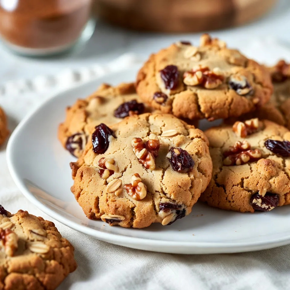 - 1 cup unsalted butter, softened - 3/4 cup brown sugar, packed - 1/2 cup granulated sugar - 2 large eggs - 1 teaspoon vanilla extract - 1 cup all-purpose flour - 1 teaspoon baking soda - 1 teaspoon ground cinnamon - 1/2 teaspoon salt - 3 cups old-fashioned oats - 1 cup raisins - 1/2 cup chopped walnuts or pecans (optional) To make chewy oatmeal raisin cookies, you need simple and tasty ingredients. Start with one cup of softened unsalted butter. This butter adds richness. You will also need three-fourths of a cup of packed brown sugar and half a cup of granulated sugar. These sugars give the cookies their sweet flavor. Two large eggs provide moisture and help bind the dough. A teaspoon of vanilla extract adds a lovely aroma. For the dry ingredients, use one cup of all-purpose flour, a teaspoon of baking soda, one teaspoon of ground cinnamon, and half a teaspoon of salt. The flour gives the cookies structure, while the baking soda helps them rise. Three cups of old-fashioned oats are key to that chewy texture we love. The oats also add a nice heartiness. Don’t forget the one cup of raisins for sweetness and chewiness. If you like a bit of crunch, add half a cup of chopped walnuts or pecans. These ingredients work together to create a cookie that is soft in the center and slightly crisp on the edges. Each bite is a perfect mix of flavors and textures. {{ingredient_image_1}} First, set your oven to 350°F (180°C). While it's heating, get your baking sheets ready. Line them with parchment paper. This helps the cookies not stick. In a big bowl, mix together the softened butter, brown sugar, and granulated sugar. Use a hand mixer or a wooden spoon. Beat until the mix is fluffy and smooth. This step adds air, which makes the cookies light. In another bowl, whisk together the flour, baking soda, cinnamon, and salt. Once mixed, add this dry mix to the wet ingredients. Mix gently until just combined. Don't overmix! This keeps the cookies soft. Now, it's time to stir in the oats, raisins, and chopped nuts if you want them. Use a spatula and fold gently. Make sure everything is evenly spread throughout the dough. The oats should be the star here! Use a cookie scoop or a tablespoon to drop rounded dough balls on the baking sheets. Space them about 2 inches apart. This allows room for spreading. Bake in the oven for 10-12 minutes. Keep an eye on them. The edges should be golden, while the centers stay soft. After baking, take the cookies out of the oven. Let them cool on the baking sheet for about 5 minutes. This step helps them firm up. Then, transfer the cookies to wire racks to cool completely. Enjoy the smell while they cool! To make your cookies chewy, use brown sugar. It helps keep moisture. Adding more oats also gives a nice chew. Don't overbake them; take them out when they are soft in the center. Let them cool on the sheet for a few minutes. This helps them set up while staying soft. Always measure your flour correctly. Spoon it into your cup, then level it off. Avoid packing it down, which adds more flour. For sugar, use the scoop and level method. This ensures you get the right amount. Accurate measuring keeps your cookies from being too dry or too wet. You need a few key tools for success: - Mixing bowls - Measuring cups and spoons - A cookie scoop or tablespoon - Parchment paper for baking sheets - An oven thermometer for accuracy These tools make the process easier and your cookies better. Avoid using cold butter; it should be softened. This helps mix better and gives texture. Don’t skip the chilling step if your dough feels too soft. Too much mixing can make cookies tough, so mix just until combined. Lastly, don’t forget to space your dough balls well on the baking sheet. They need room to spread! Pro Tips Use Room Temperature Ingredients: Ensuring that your butter and eggs are at room temperature will help create a smoother dough and result in chewier cookies. Don’t Overmix the Dough: Mix until just combined to keep your cookies tender. Overmixing can lead to tougher cookies. Chill the Dough: Chilling the dough for at least 30 minutes before baking can enhance the flavor and texture of your cookies. Experiment with Add-ins: Feel free to mix in chocolate chips, dried cranberries, or different nuts to customize your cookies to your taste! {{image_2}} To make gluten-free oatmeal raisin cookies, swap the all-purpose flour for a gluten-free blend. Use a blend that includes rice flour and xanthan gum for the best texture. This change keeps the cookie chewy without losing flavor. The rest of the recipe stays the same. Your friends won't even notice the difference. For a vegan twist, replace the butter with coconut oil or vegan butter. Use flax eggs instead of real eggs. To make a flax egg, mix 1 tablespoon of ground flaxseed with 3 tablespoons of water. Let it sit for 5 minutes. This mix binds the dough just as eggs do. The cookies will still taste great and be plant-based! You can get creative with mix-ins! Add chocolate chips for a sweet twist. Dried cranberries or chopped apples add a fruity touch. Use dark chocolate chunks for a richer taste. Nuts like walnuts or pecans bring a nice crunch. Mix and match to find your favorite combo. The possibilities are endless, and each batch can be unique! To keep your chewy oatmeal raisin cookies fresh, place them in an airtight container. You can stack them with parchment paper between layers. This helps them stay soft and tasty. Store them at room temperature for up to a week. If you want to keep them longer, the fridge works too. Just remember, cold can change their texture a bit. Freezing cookie dough is an easy way to save some for later. First, scoop the dough into balls and place them on a baking sheet. Freeze them for about an hour until firm. Then, transfer the dough balls to a freezer-safe bag. Be sure to label the bag with the date and type of cookie. You can keep them frozen for up to three months and bake them fresh when you want. To reheat your cookies, use an oven for the best results. Preheat your oven to 350°F (180°C). Place the cookies on a baking sheet and warm them for about 5-10 minutes. This method keeps them chewy and soft. You can also use a microwave, but be careful! Heat them for just 10-15 seconds to avoid making them tough. Enjoy your warm cookies just like they were fresh out of the oven! The key to chewy oatmeal raisin cookies is the right balance of ingredients. Using more brown sugar than white sugar adds moisture. Brown sugar holds more liquid, keeping cookies softer. Also, using old-fashioned oats instead of quick oats gives them that chewy texture. Lastly, baking just until the edges are golden helps maintain a soft center. Yes, you can! If you don’t like raisins, try dried cranberries, chocolate chips, or chopped dates. Each option gives a unique flavor and texture. For a nutty taste, consider adding chopped walnuts or pecans. Just make sure to keep the total amount around one cup. To prevent spreading, chill your dough for about 30 minutes before baking. Cold dough helps cookies hold their shape. Also, make sure you measure your flour correctly. Too little flour can lead to flat cookies. Lastly, keep your baking sheets cool by not placing warm dough on them. I do not recommend using quick oats. Quick oats absorb liquid differently, resulting in a different texture. Old-fashioned oats provide that chewy bite we all love in oatmeal cookies. If you only have quick oats, you can still use them, but expect a softer cookie. This blog post showed you how to make tasty oatmeal raisin cookies. We covered the needed ingredients, step-by-step baking, and key tips. I also shared ways to change the recipe and how to store your treats. With these simple steps, you can enjoy warm, chewy cookies. Don’t be afraid to try new mix-ins. Remember, baking is fun! Enjoy your cookie-making journey.